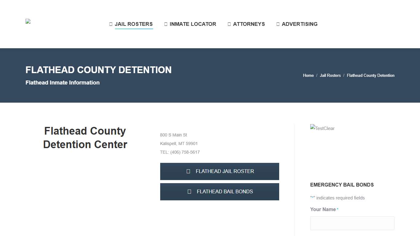 Flathead County Detention - MONTANA JAIL ROSTER